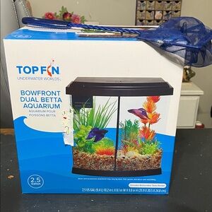 Bowfront Dual Betta Aquarium - Black